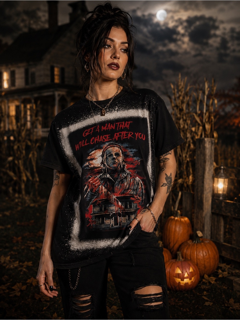 “Get a man” t-shirt Michael Myers Halloween tshirt medium